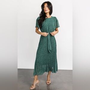 Baltic Born Hunter Green Prim Pleated Dress